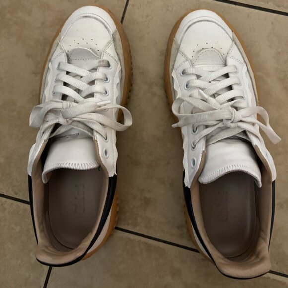 Chloe Franckie gum sole sneakers in white and black - Picture 3 of 9